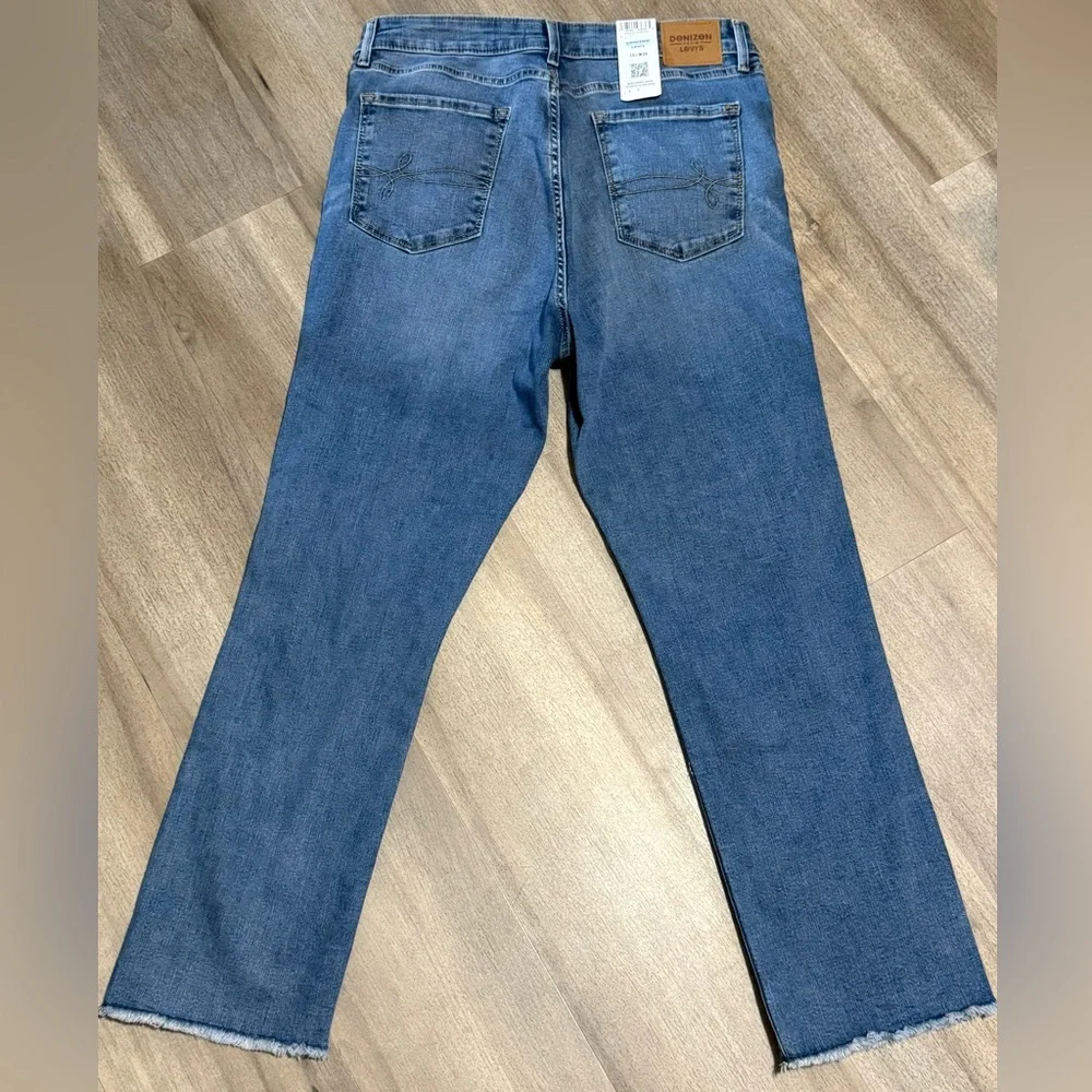 Levi's Blue Straight Leg High Rise Jeans with Slimming Tummy Panel - Picture 2 of 6